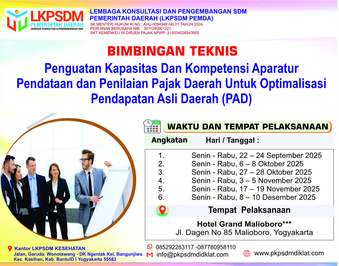 Bimbingan Teknis Bagi Bidang Pendataan dan Penilaian Pajak Daerah