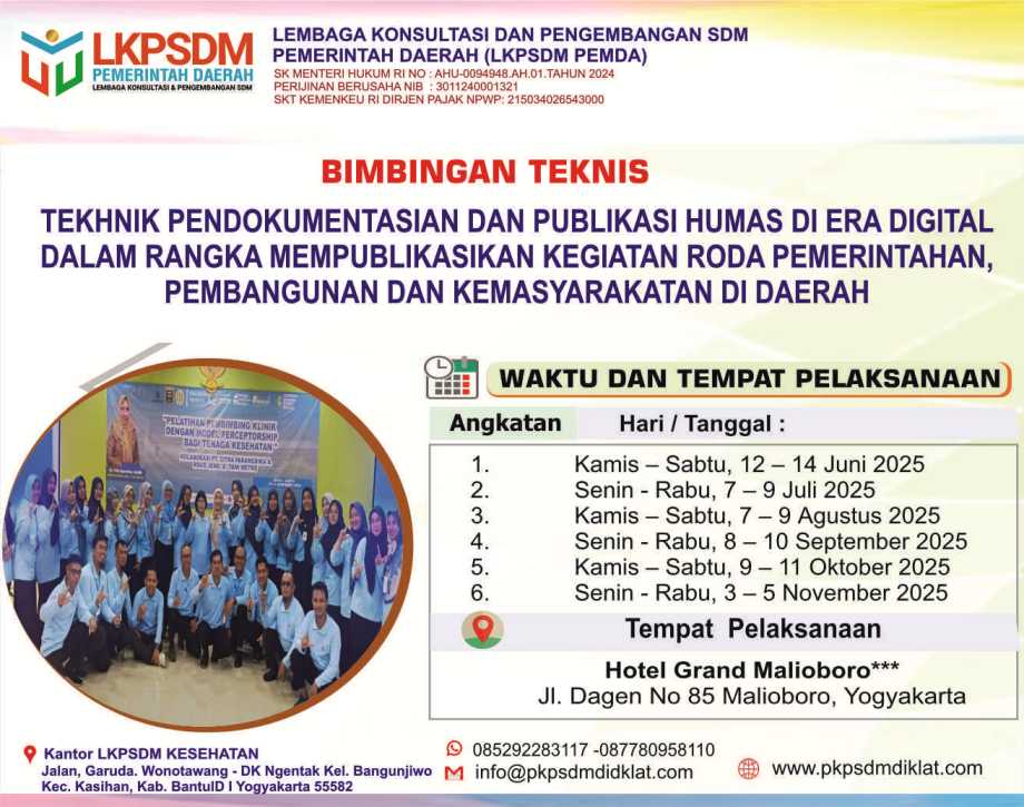 BIMBINGAN TEKNIS DOKUMENTASI DAN PUBLIKASI KEHUMASAN PEMDA