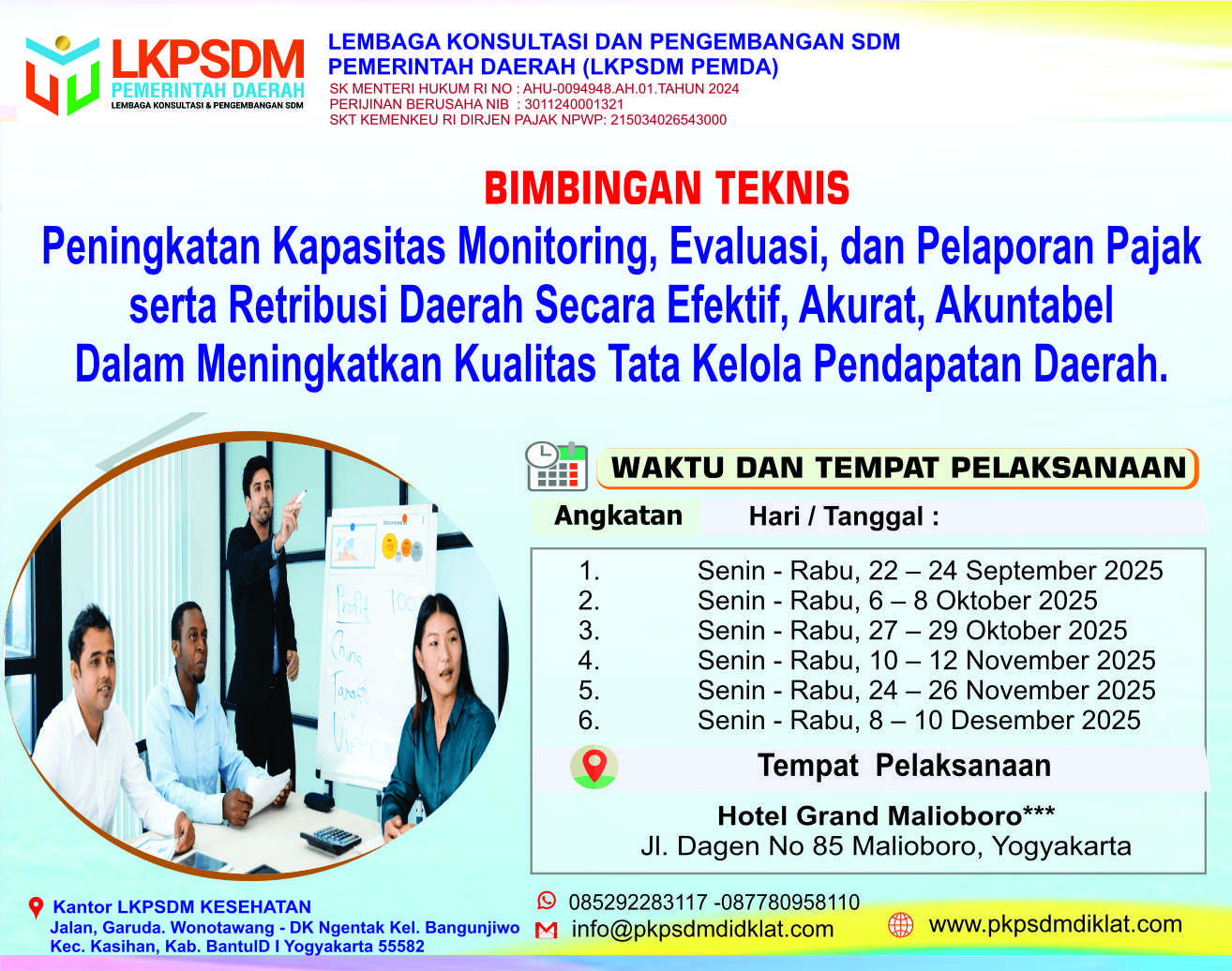 Bimbingan Teknis Monitoring, Evaluasi, dan Pelaporan Pajak & Retribusi daerah