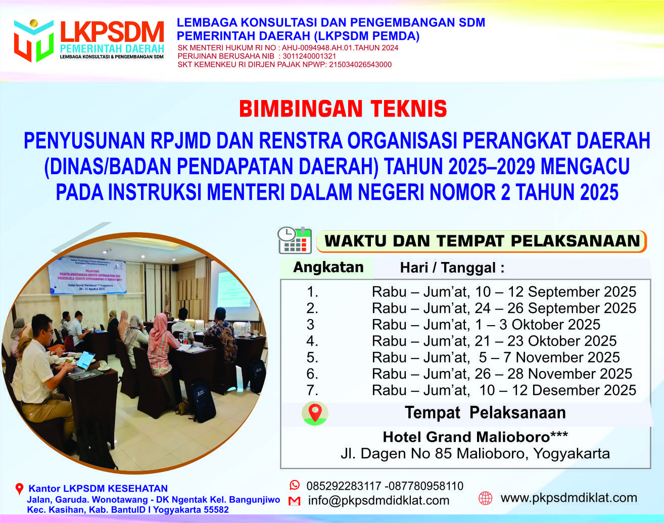Bimbingan Teknis Penyusunan RPJMD DAN RENSTRA OPD
