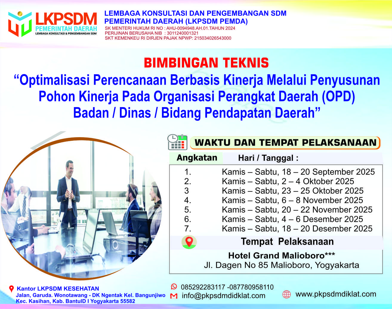 Bimbingan Teknis Perencanaan Berbasis Kinerja Melalui Penyusunan  Pohon Kinerja 