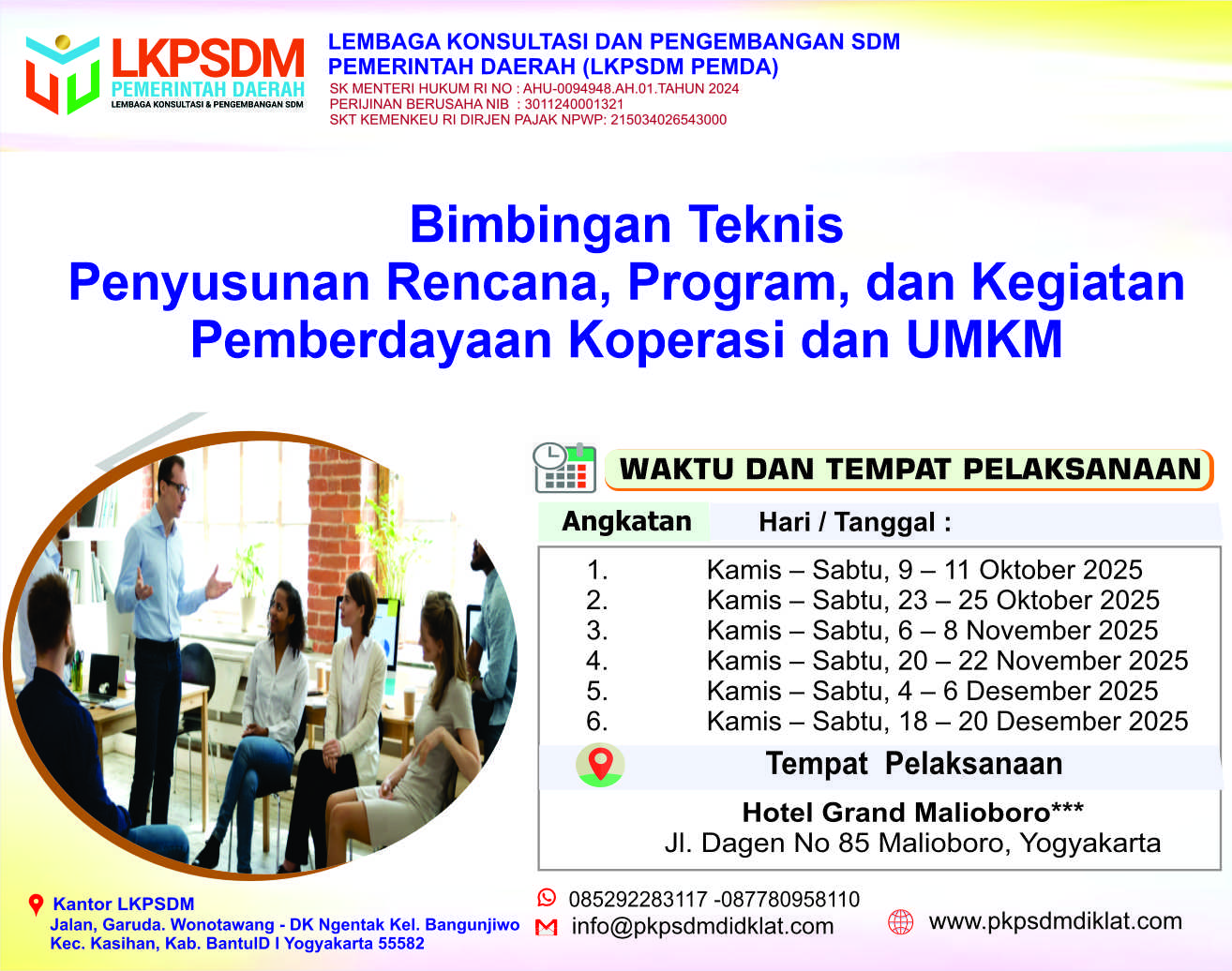 Bimtek Penyusunan Rencana, Program, dan Kegiatan Pemberdayaan Koperasi dan UMKM